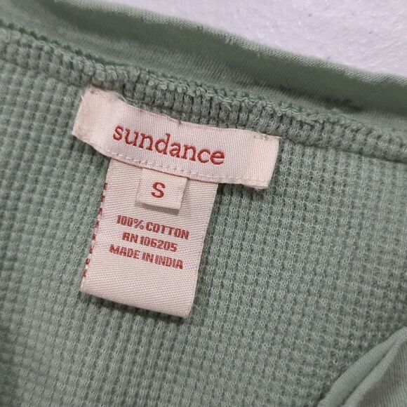 Sundance Lace Up Thermal Long Sleeve Top Mint Green Size Small - Picture 5 of 8
